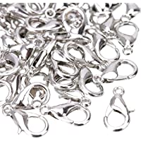 100 Paquetes Cierres de Langosta Accesorios de Hacer Joyería Broche de Langosta- Color Platino